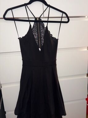 Windsor Black Lace-Back Midi Dress